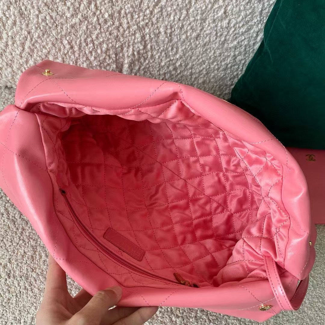 Pink Leather Small 22 Tote Bag - Level 4