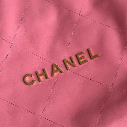Pink Leather Small 22 Tote Bag - Level 4
