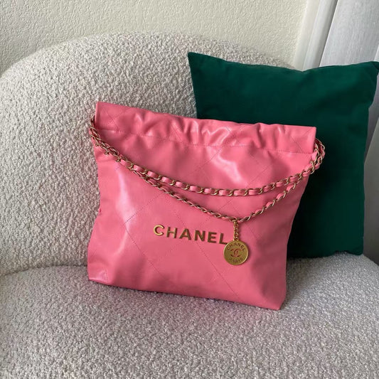 Pink Leather Small 22 Tote Bag - Level 4