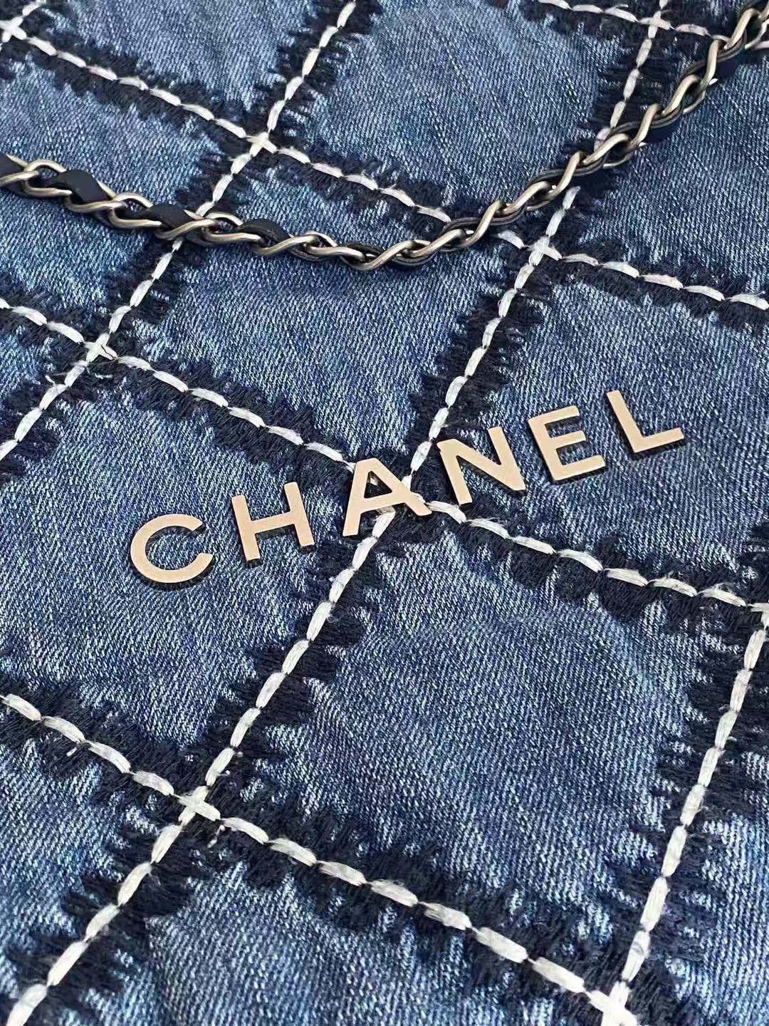 Quilted Denim Small 22 Tote Bag - Level 4