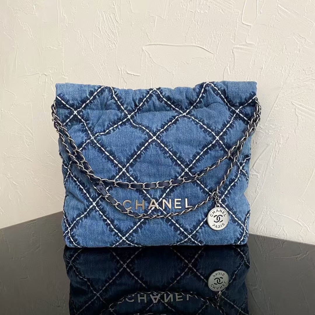 Quilted Denim Small 22 Tote Bag - Level 4