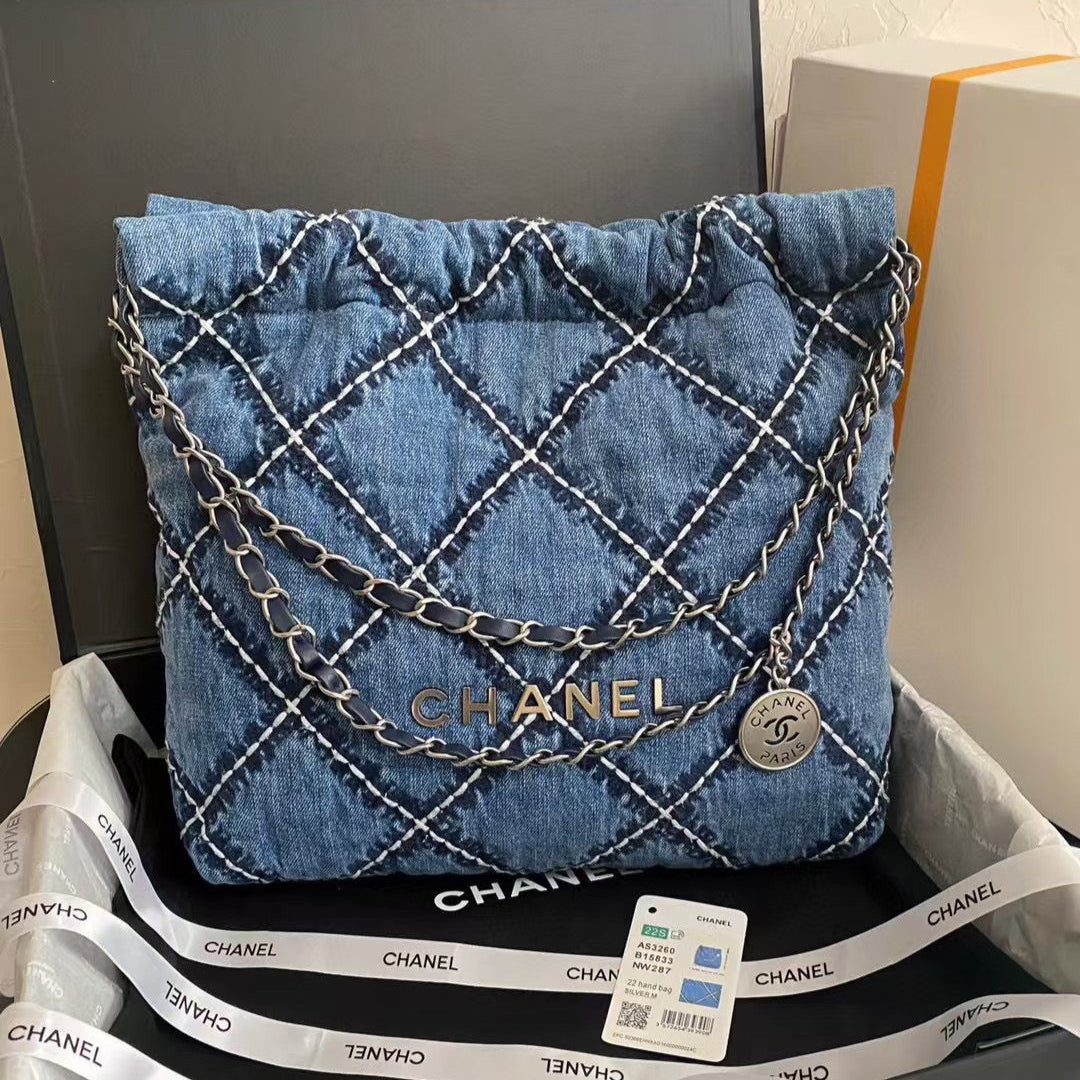 Quilted Denim Small 22 Tote Bag - Level 4