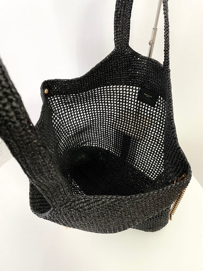 Black Raffia Icare Tote Bag - Level 5