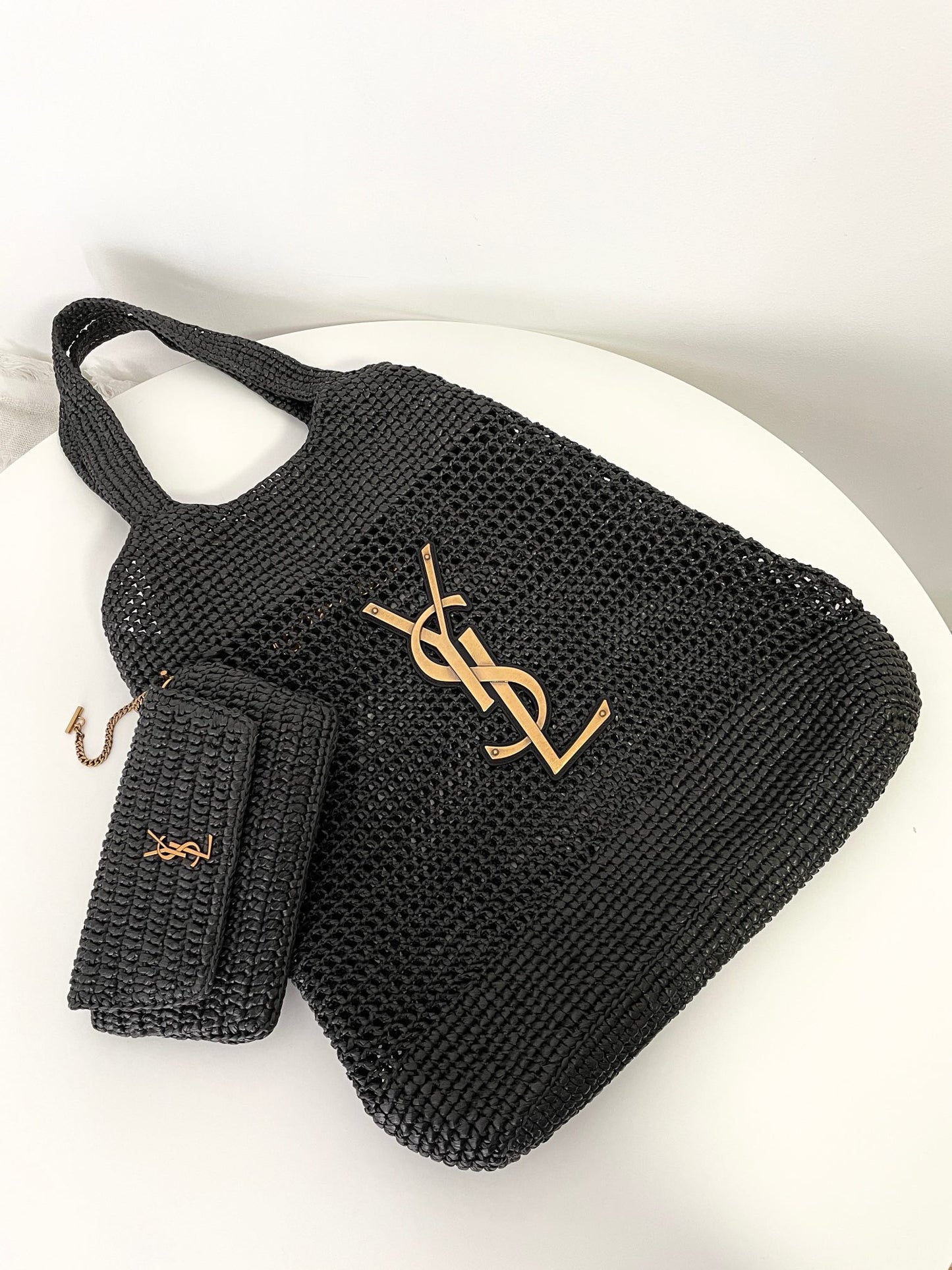 Black Raffia Icare Tote Bag - Level 5