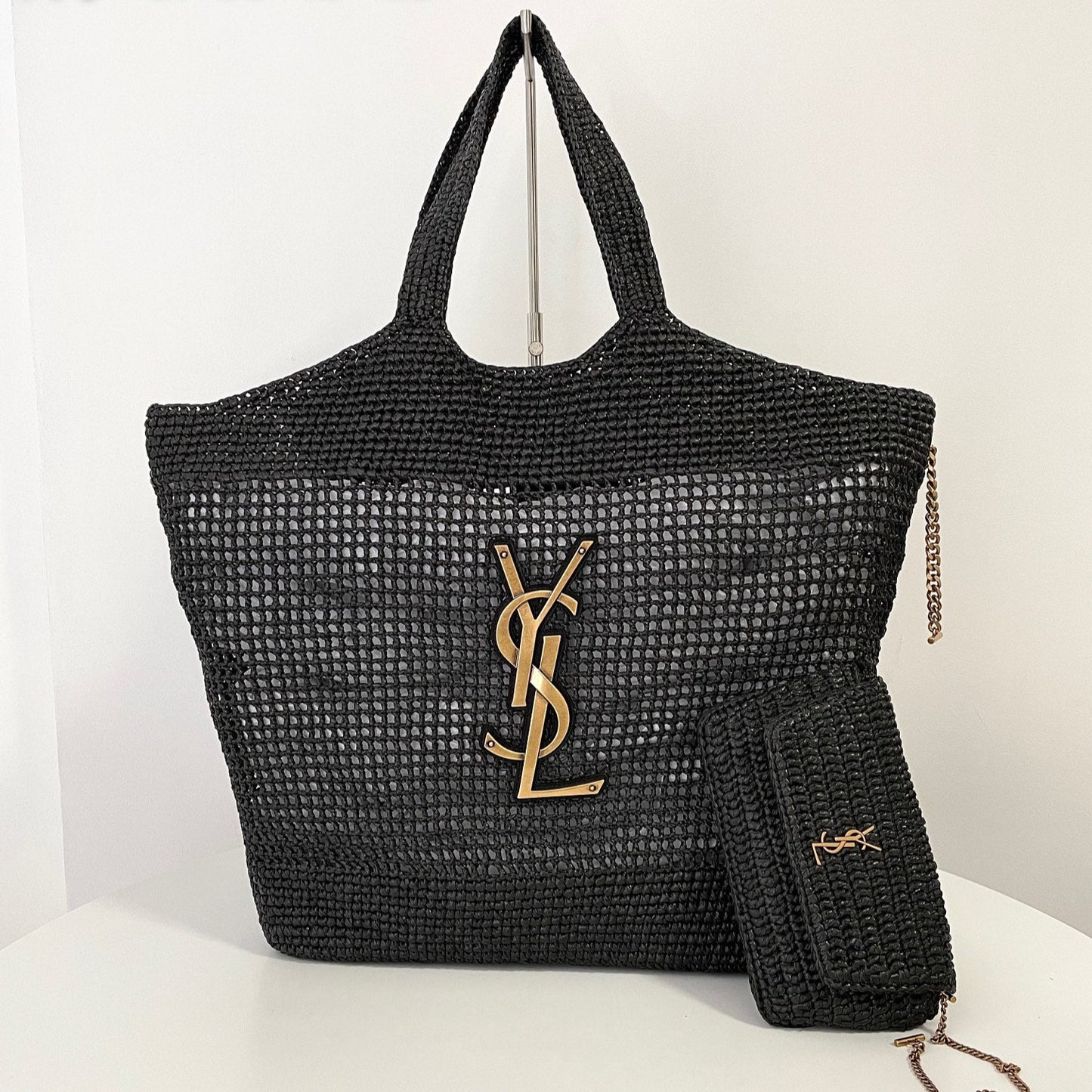 Black Raffia Icare Tote Bag - Level 5