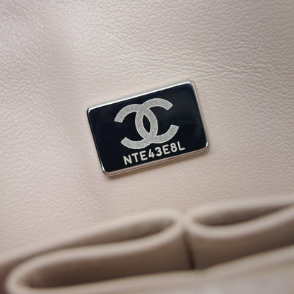 Ivory Caviar Leather Medium Flap Bag - Level X