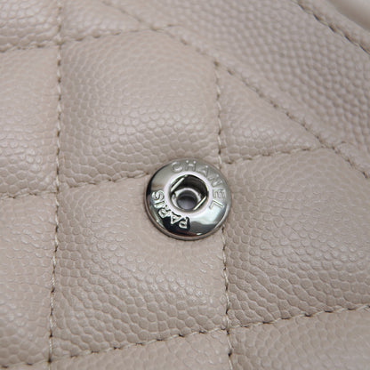 Ivory Caviar Leather Medium Flap Bag - Level X