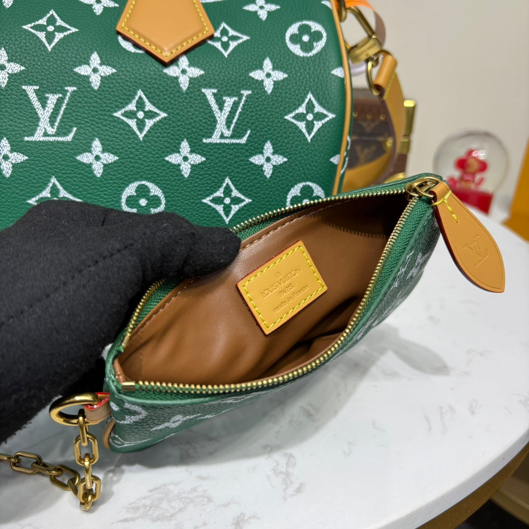 P9 Speedy 30 Bandouliere Green Leather - Level 5
