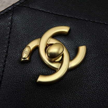 Black Leather Maxi Shopping Tote Bag - Level X