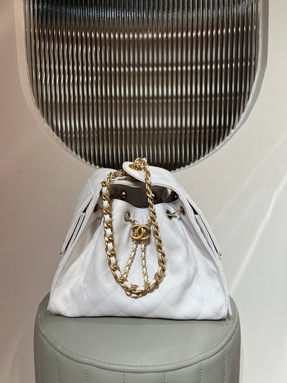 25 Hobo Bag White Caviar Leather - Level X