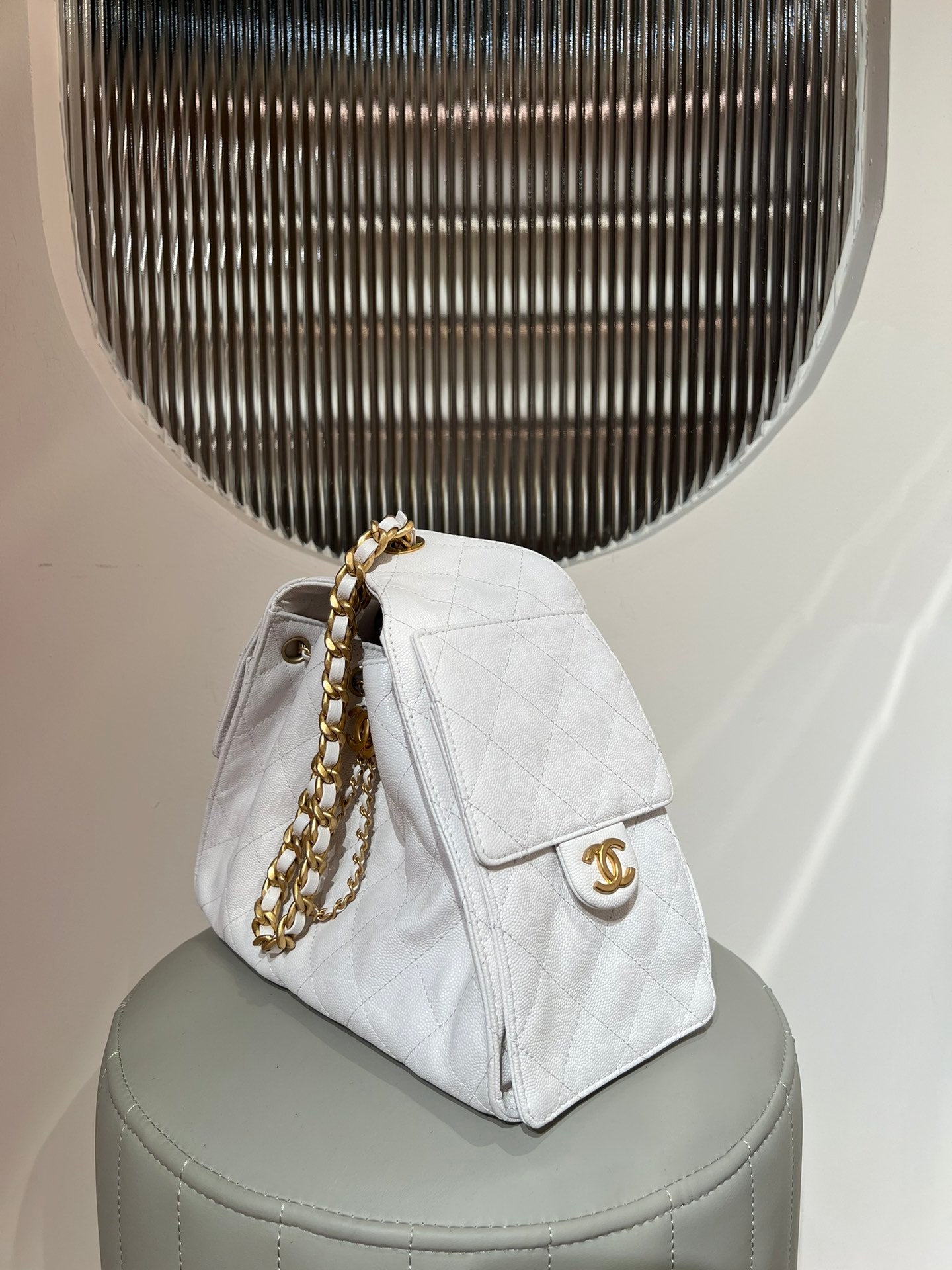 25 Hobo Bag White Caviar Leather - Level X