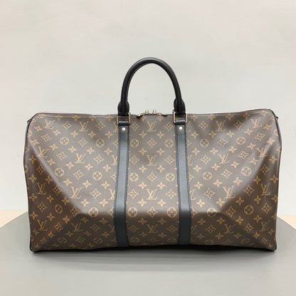 Brown & Black Monogram Keepall 55 Duffle Bag - Level 4