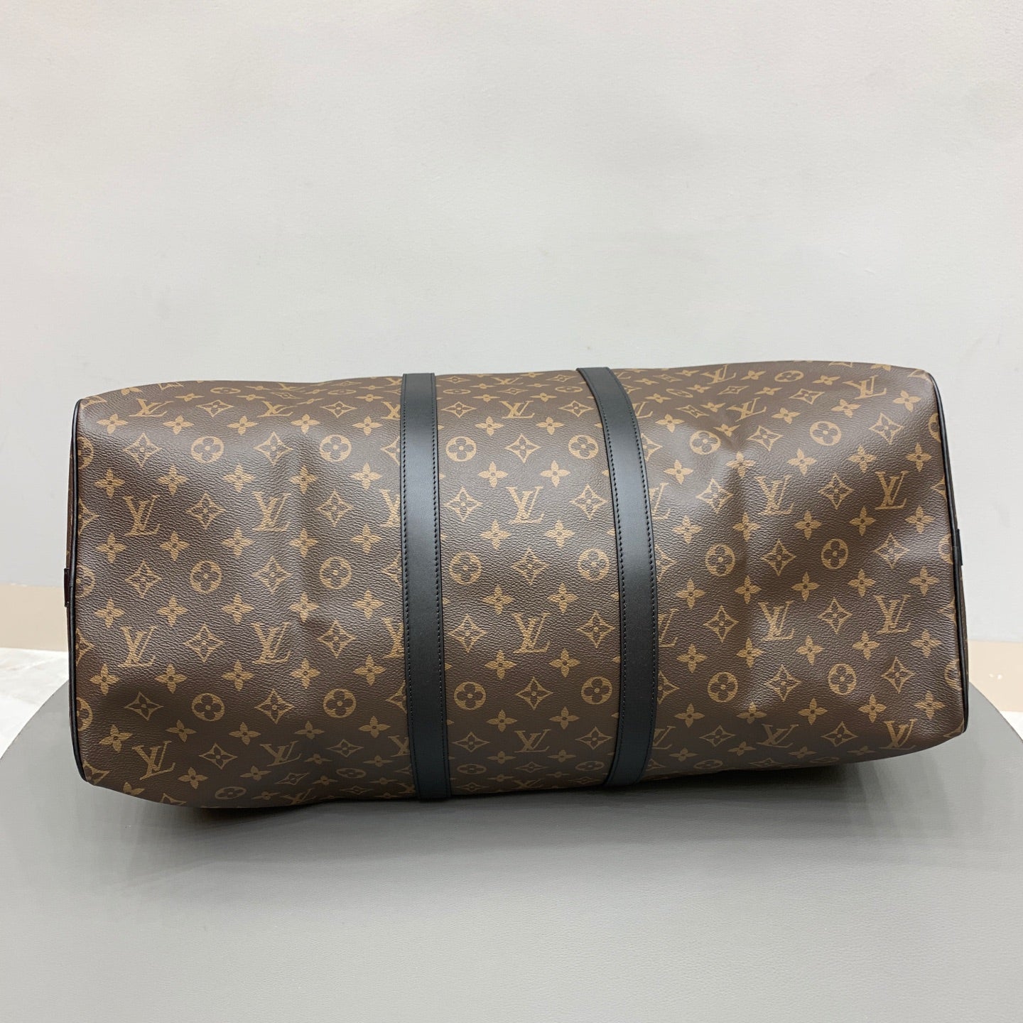 Brown & Black Monogram Keepall 55 Duffle Bag - Level 4