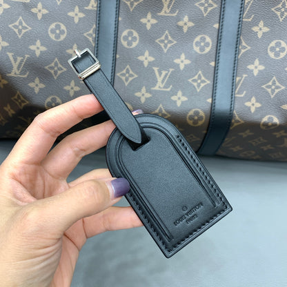 Brown & Black Monogram Keepall 55 Duffle Bag - Level 4