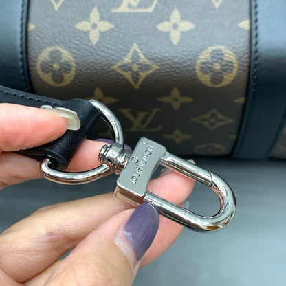 Brown & Black Monogram Keepall 55 Duffle Bag - Level 4