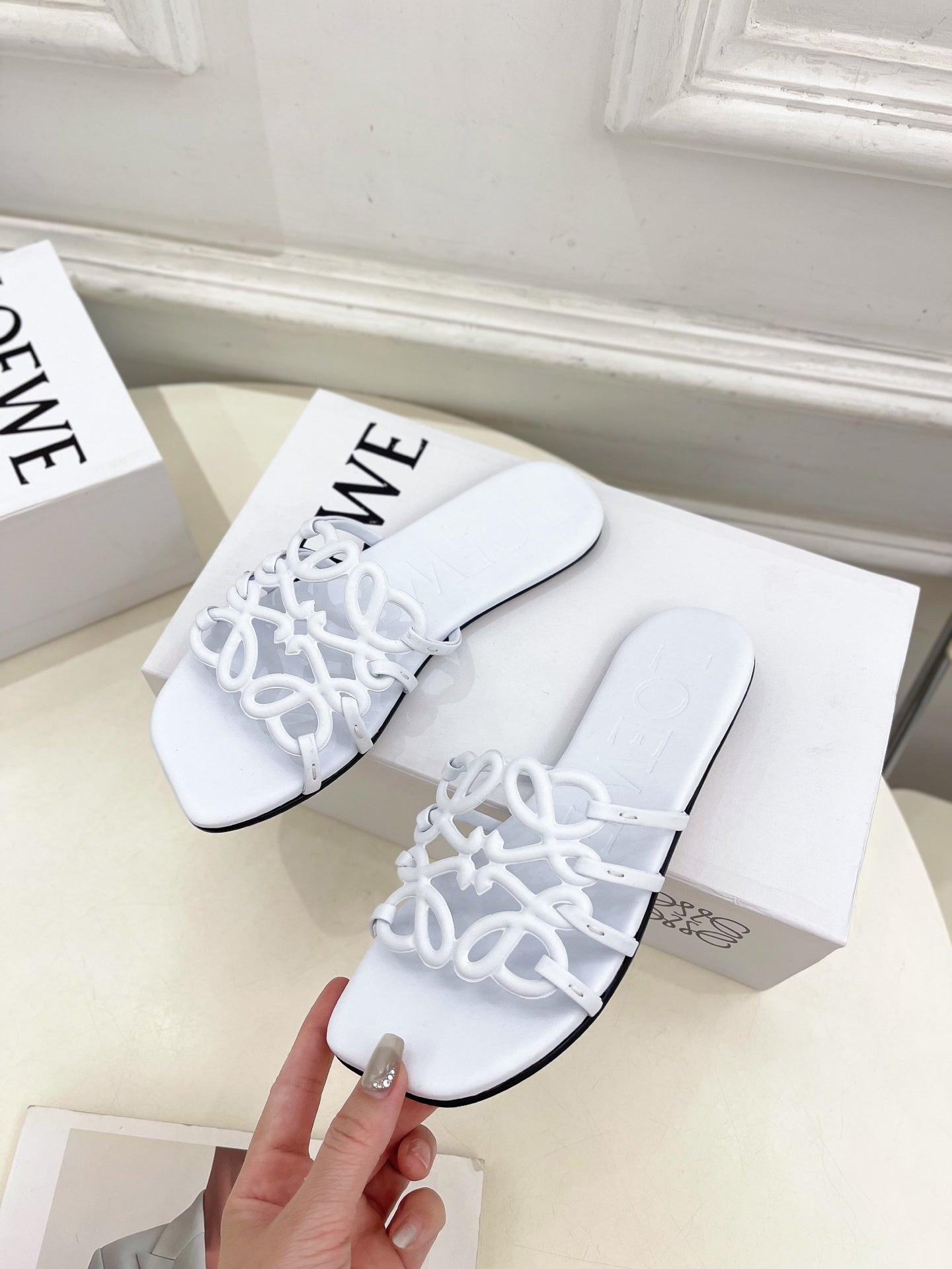 White Petal Anagram Slides