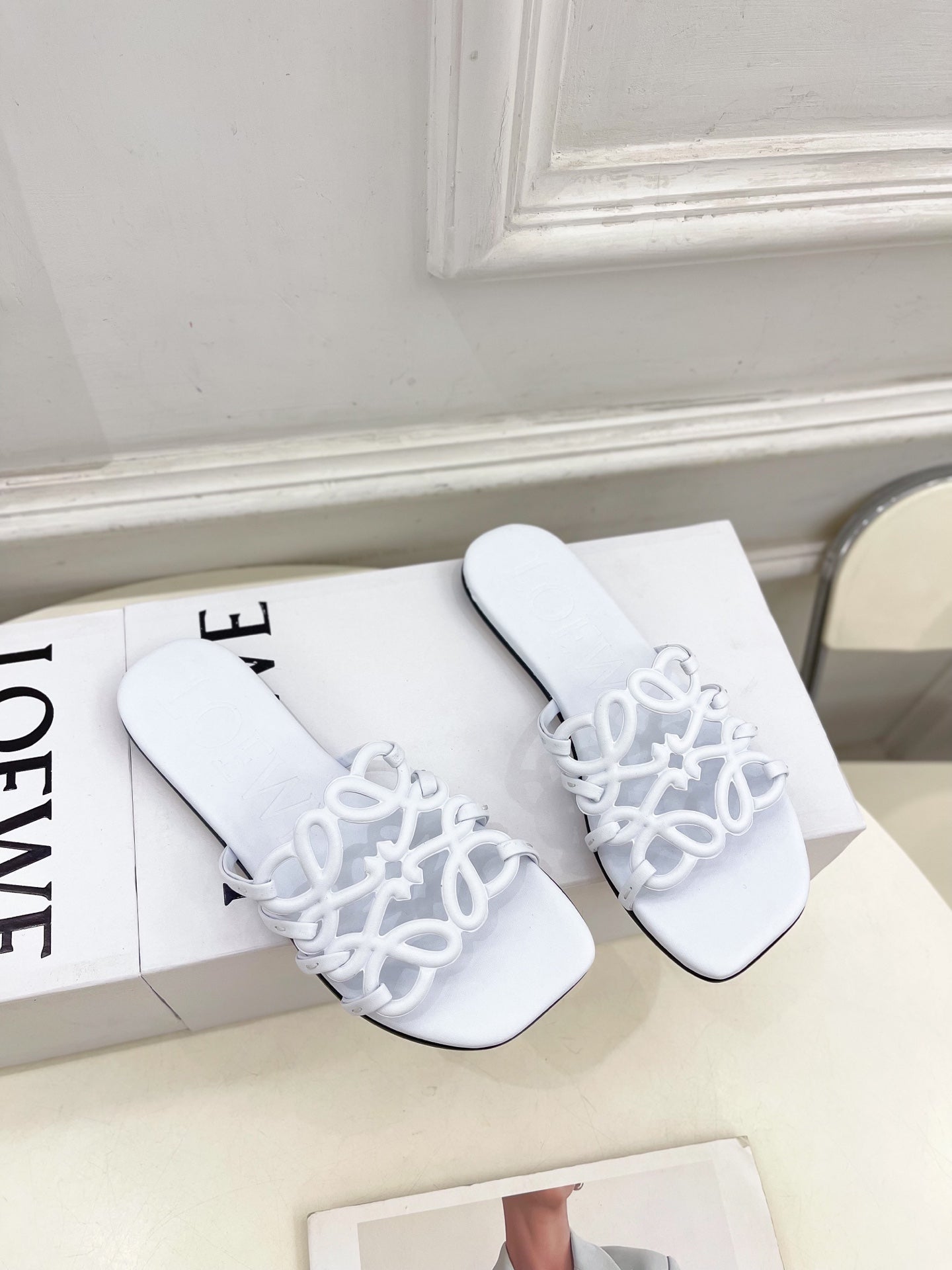 White Petal Anagram Slides