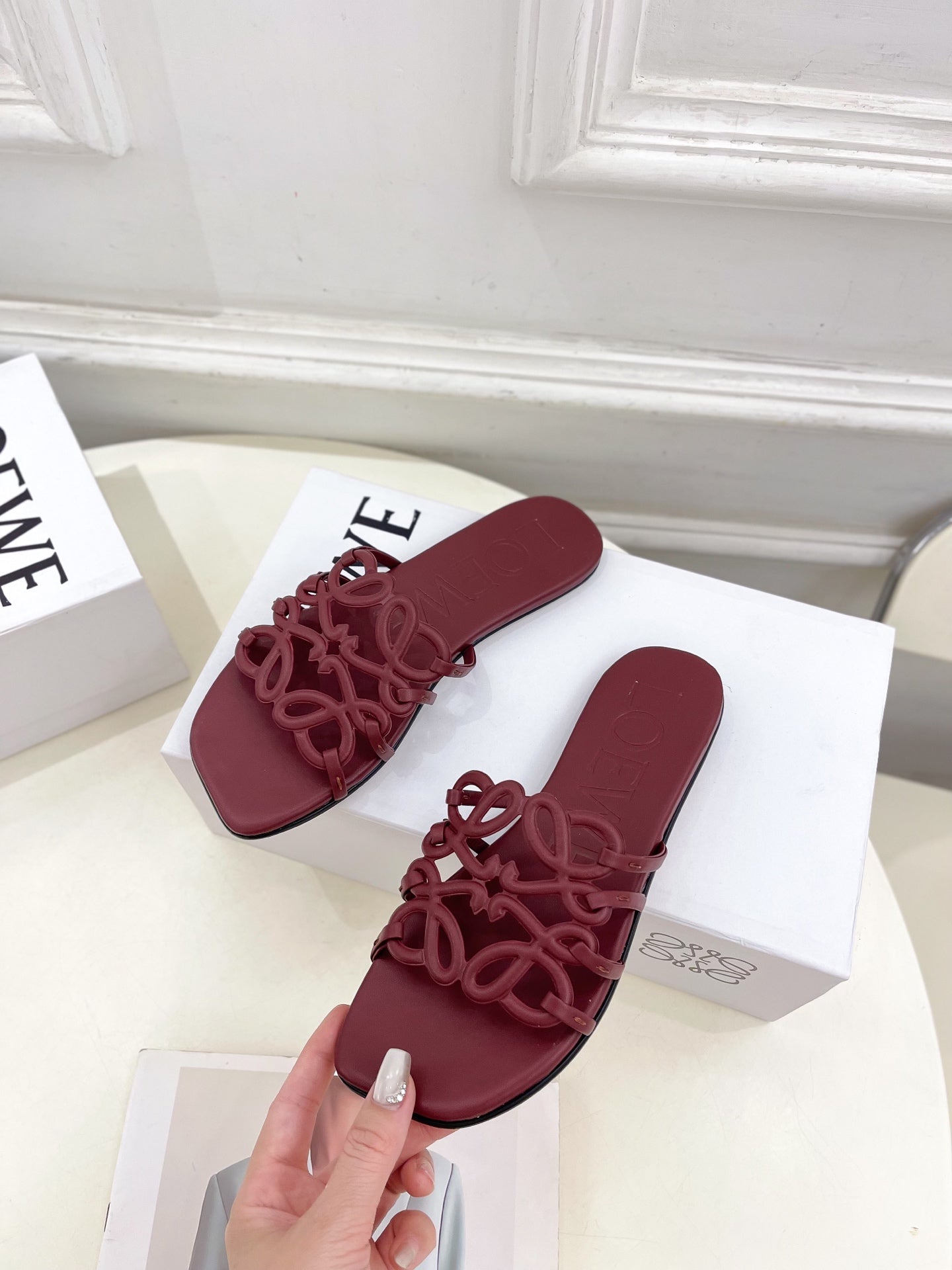 Dark Red Petal Anagram Slides