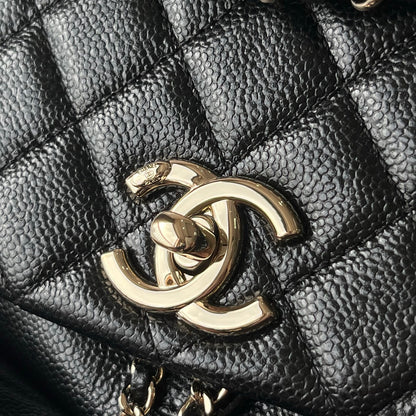 Black Caviar Leather Medium Duma Backpack - Level X
