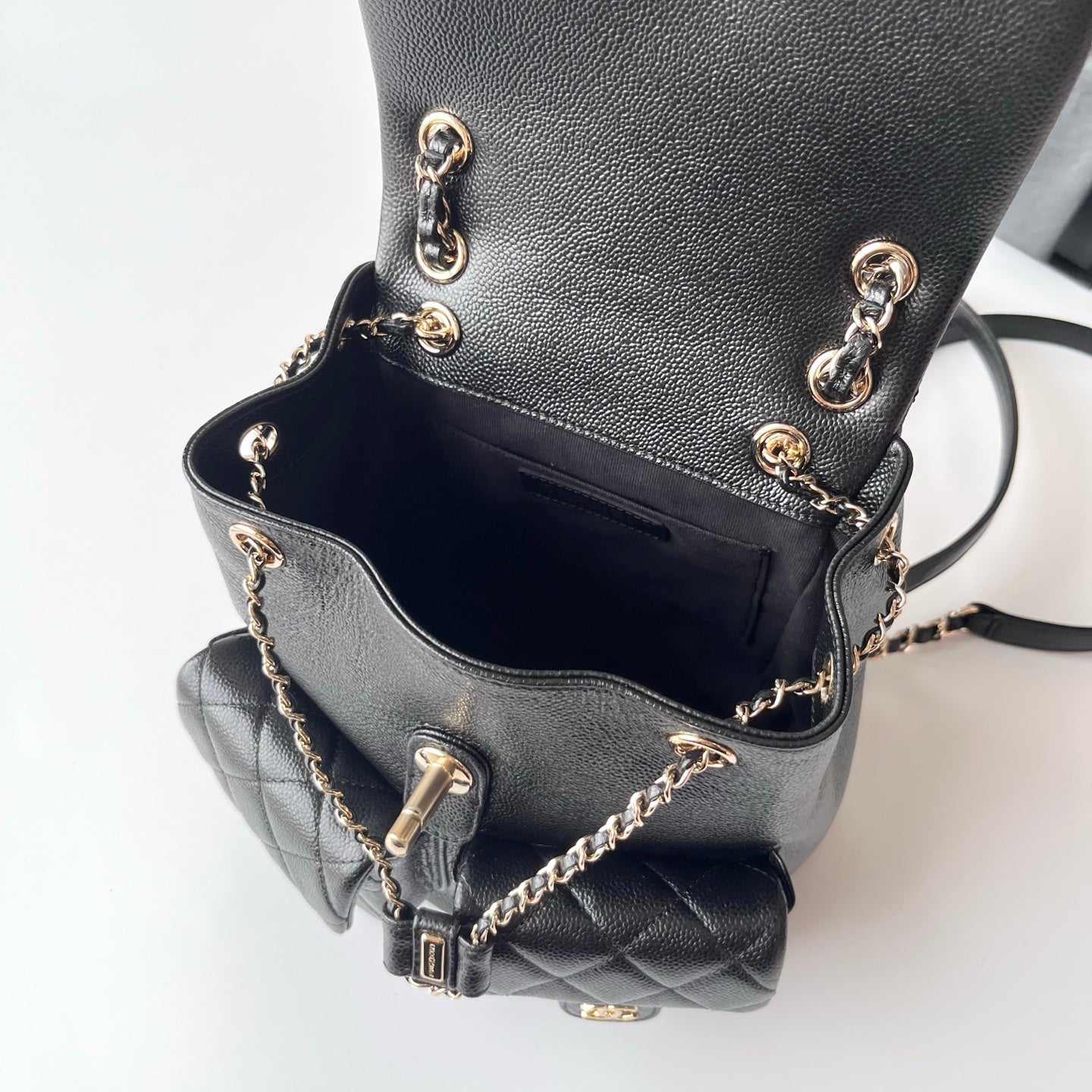 Black Caviar Leather Medium Duma Backpack - Level X
