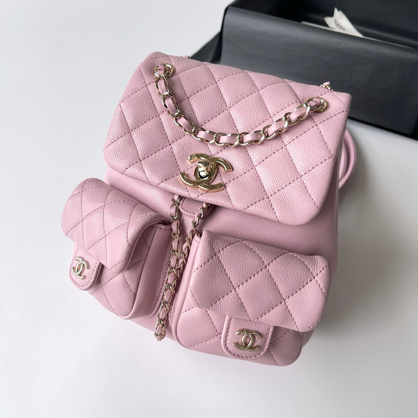 Light Pink Caviar Leather Medium Duma Backpack - Level X
