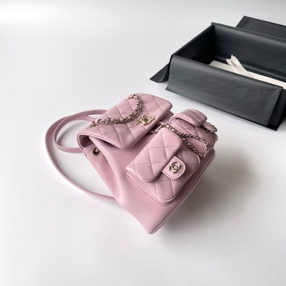 Light Pink Caviar Leather Medium Duma Backpack - Level X