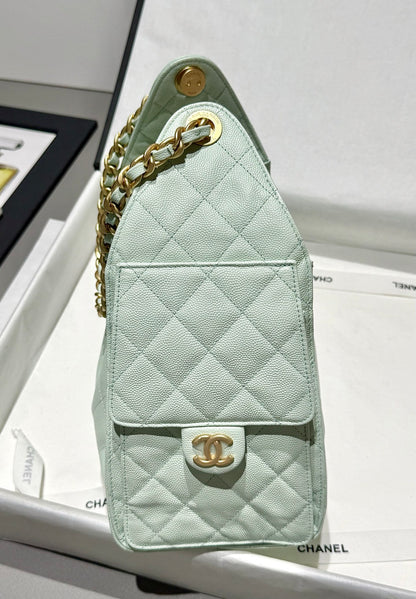 25 Hobo Bag Mint Green Caviar Leather - Level 5