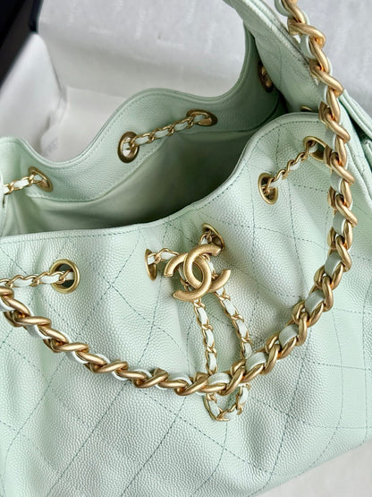 25 Hobo Bag Mint Green Caviar Leather - Level 5