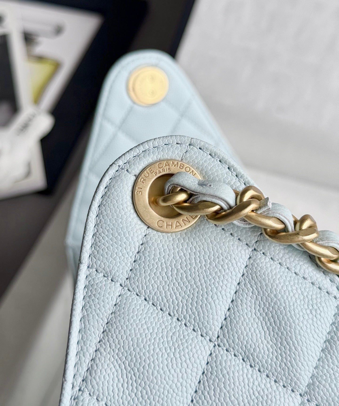 25 Hobo Bag Light Blue Caviar Leather - Level 5