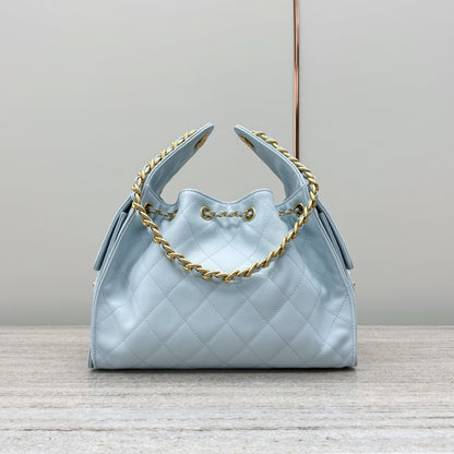 25 Hobo Bag Light Blue Caviar Leather - Level X