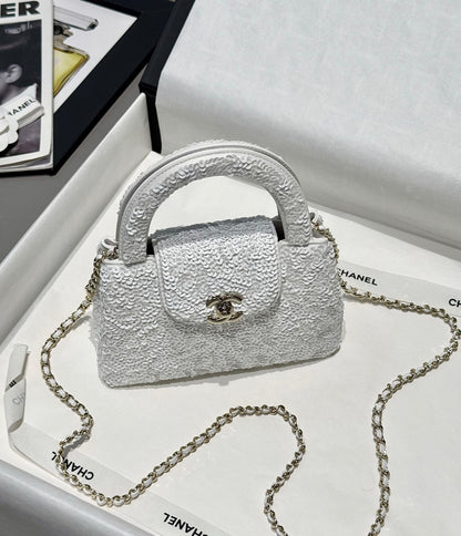 White Sequin Kelly Bag - Level 5