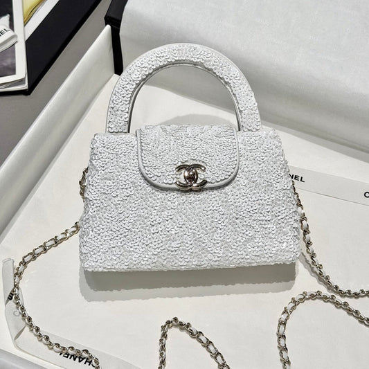 White Sequin Kelly Bag - Level 5