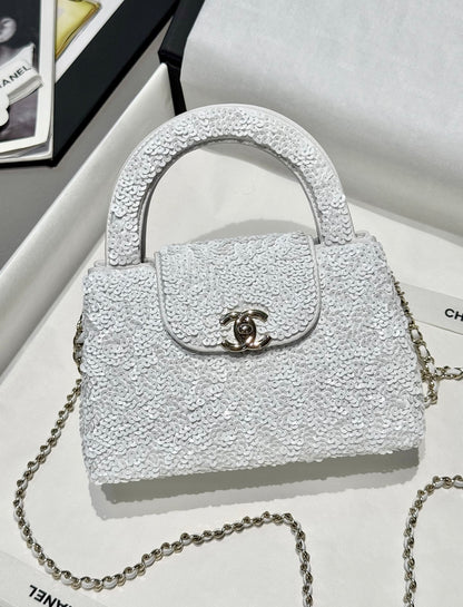 White Sequin Kelly Bag - Level 5