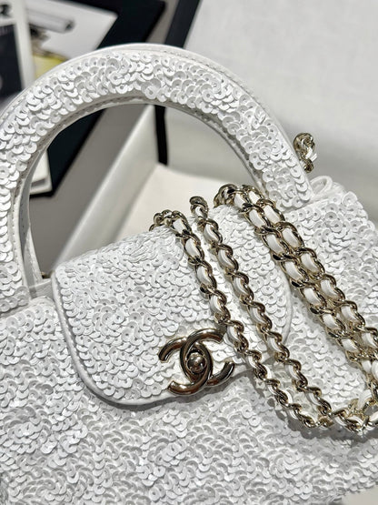 White Sequin Kelly Bag - Level 5