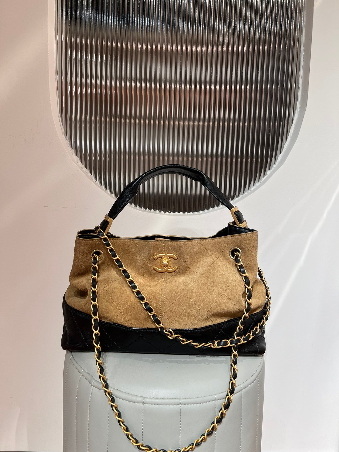 Brown Suede Shopping Hobo Bag - Level X