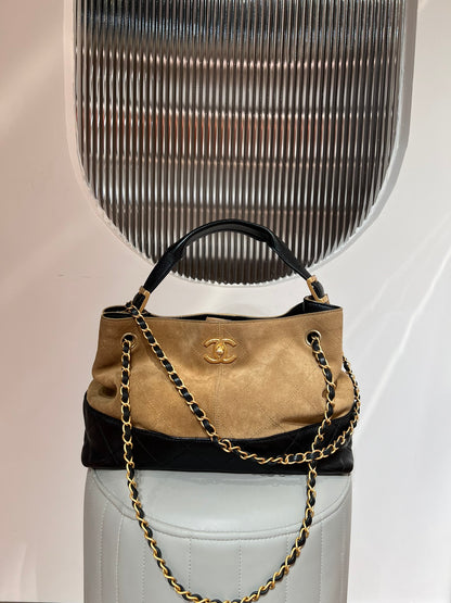 Brown Suede Shopping Hobo Bag - Level X