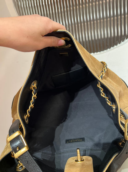 Brown Suede Shopping Hobo Bag - Level X