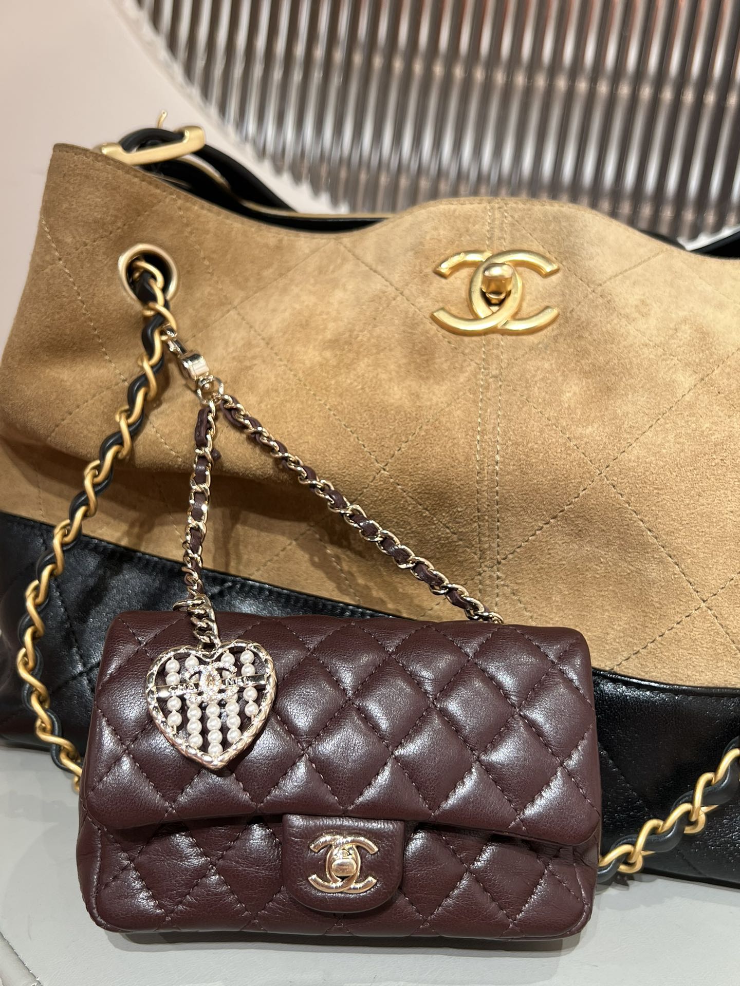 Brown Suede Shopping Hobo Bag - Level X