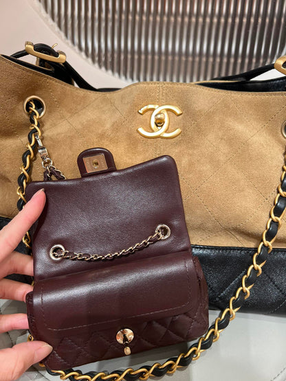 Brown Suede Shopping Hobo Bag - Level X