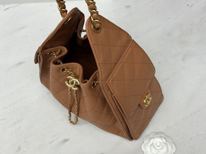 25 Hobo Bag Caramel Brown Caviar Leather - Level 5