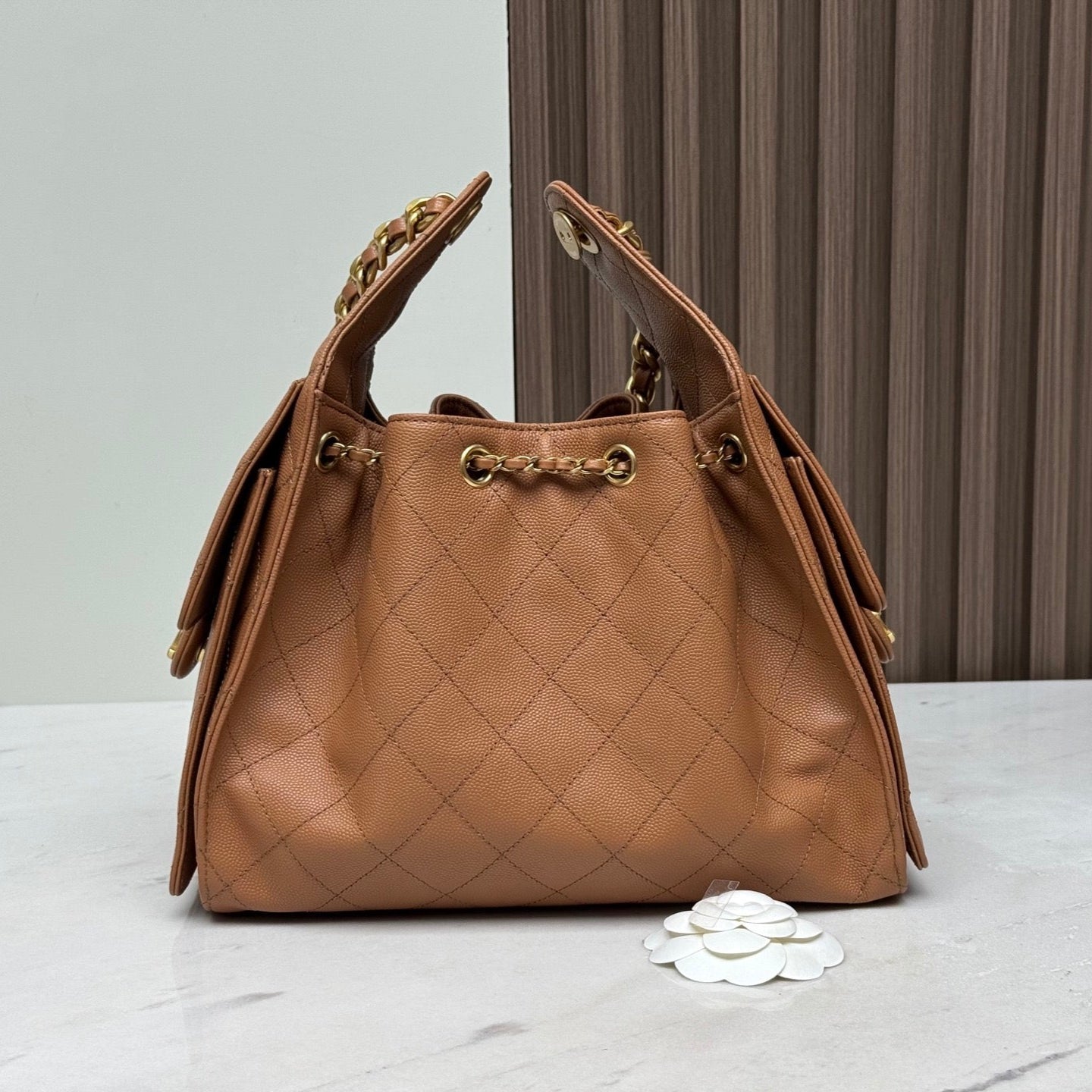 25 Hobo Bag Caramel Brown Caviar Leather - Level 5