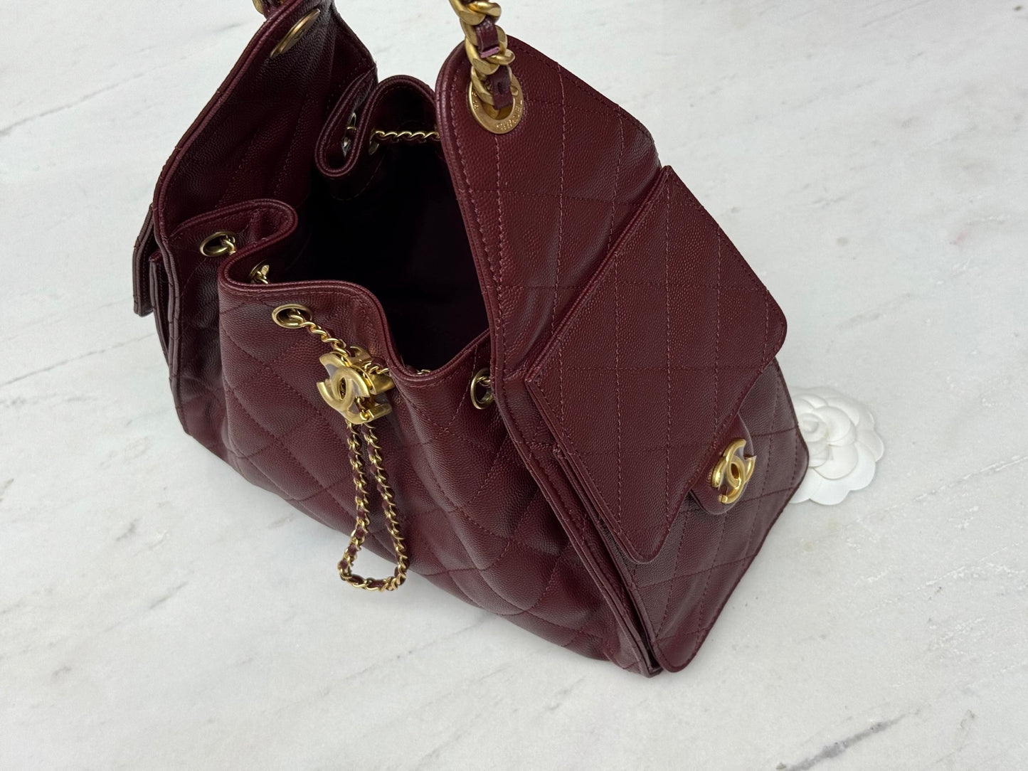 25 Hobo Bag Wine Red Caviar Leather - Level 5