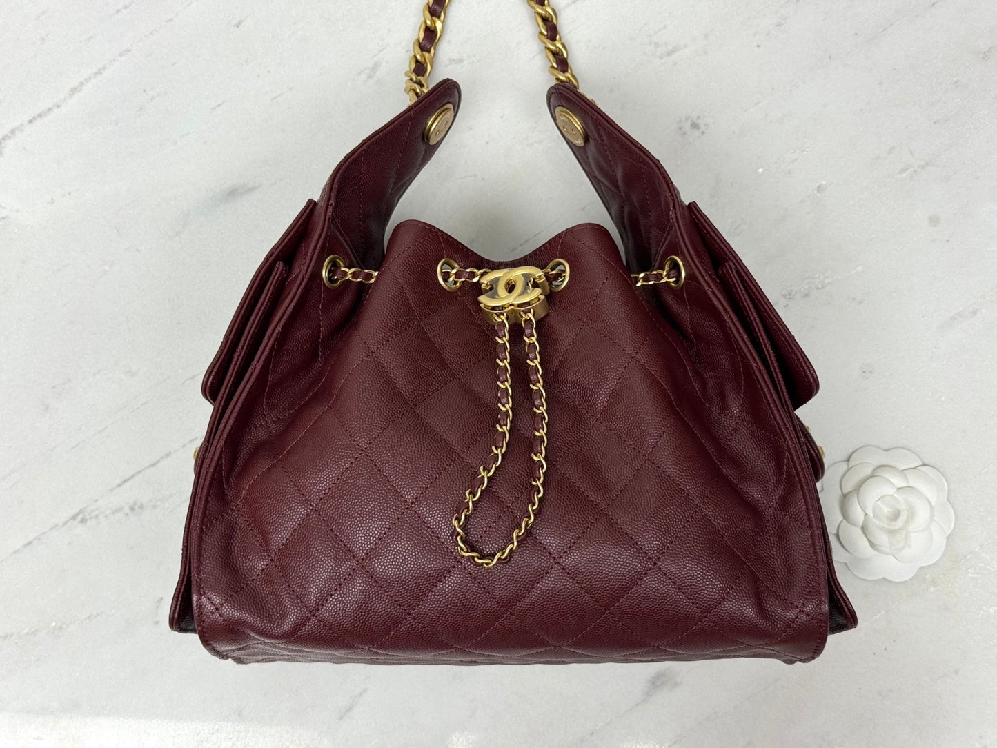 25 Hobo Bag Wine Red Caviar Leather - Level 5