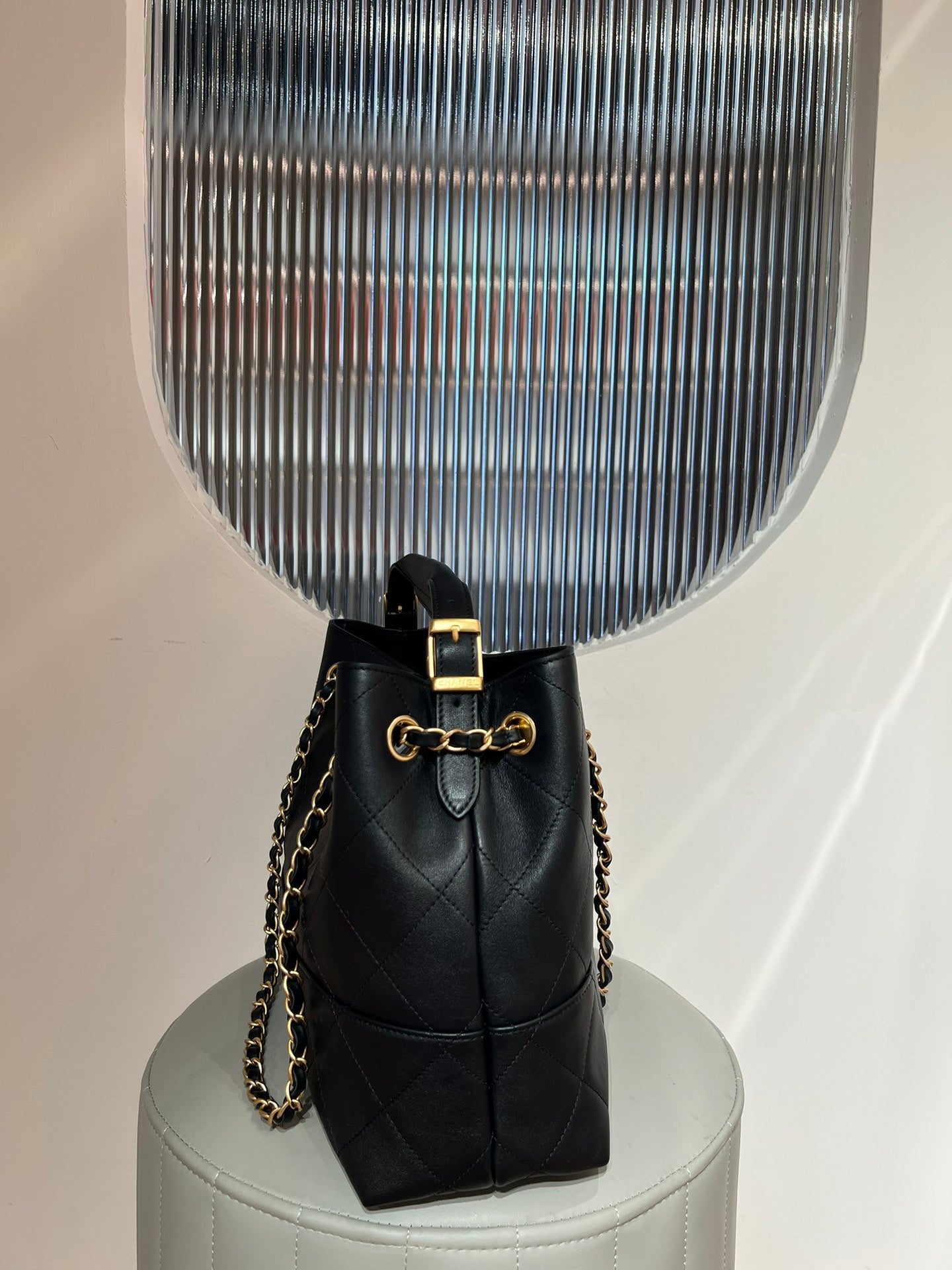 Black Leather Shopping Hobo Bag - Level X