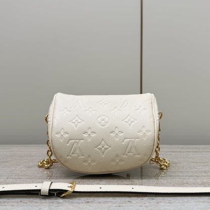 Mini Bumbag White Empreinte Leather - Level X