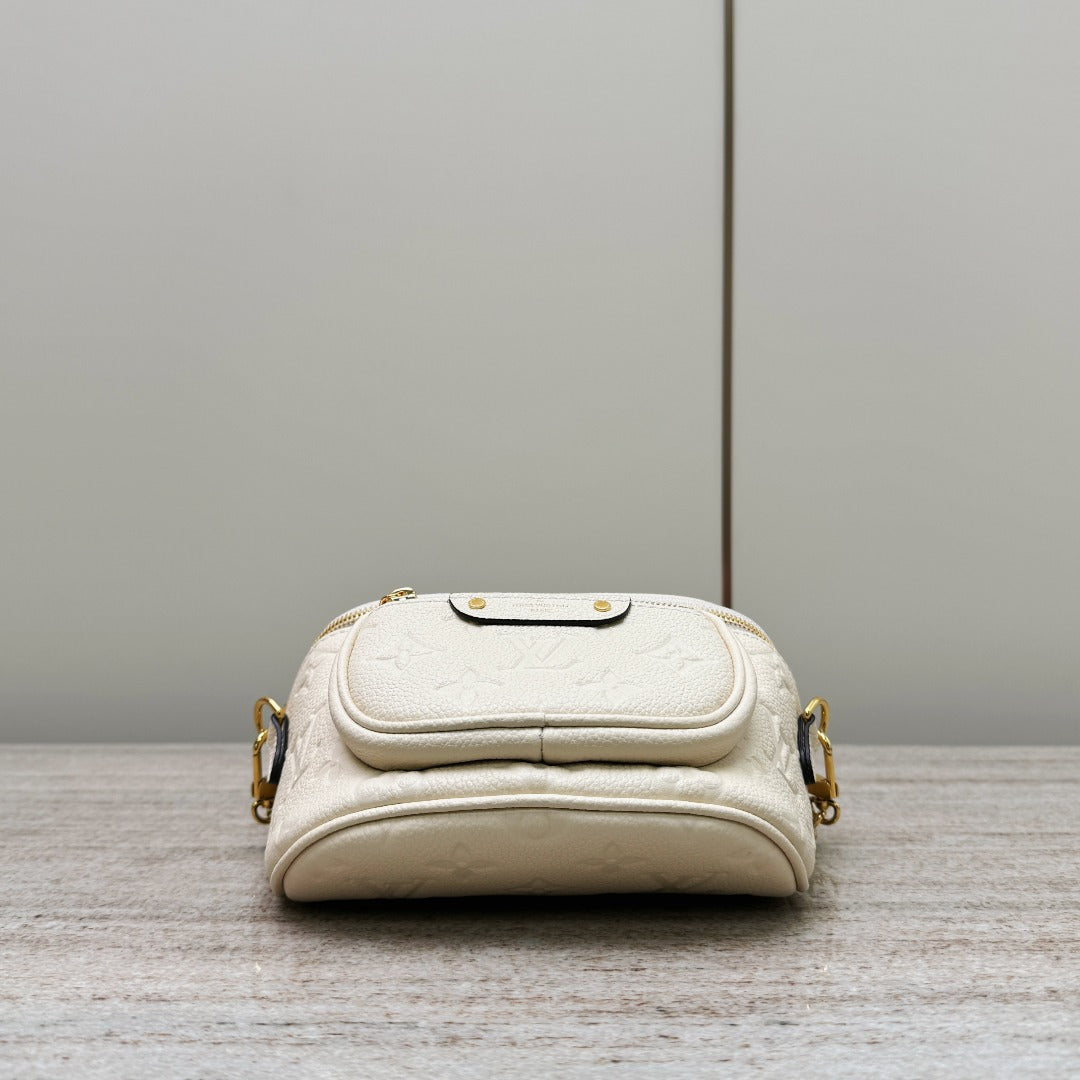 Mini Bumbag White Empreinte Leather - Level X