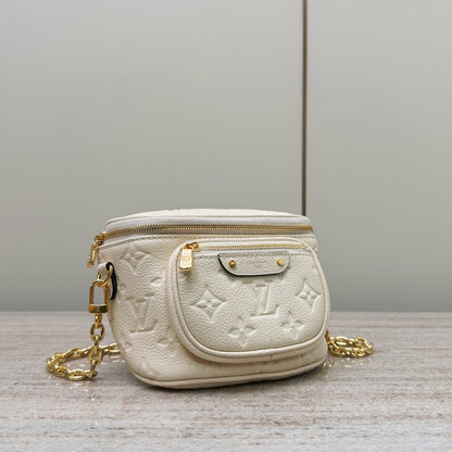 Mini Bumbag White Empreinte Leather - Level X