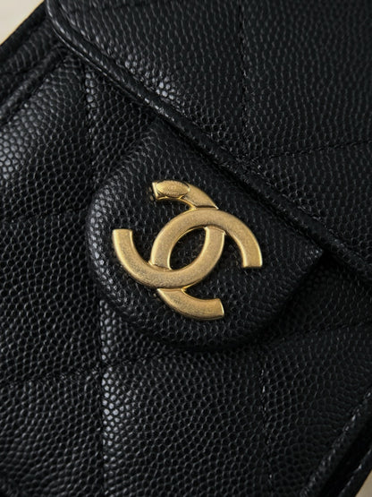 25 Hobo Bag Mini Gold & Black Caviar Leather - Level X