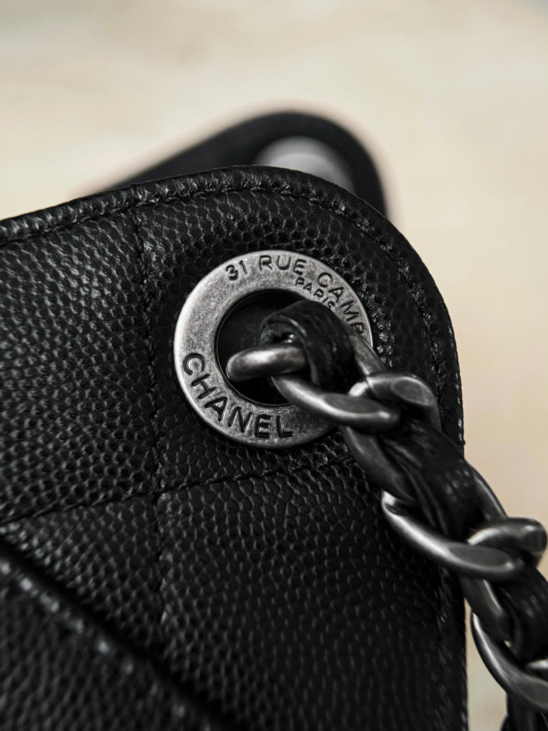 25 Hobo Bag Mini Silver & Black Caviar Leather - Level X