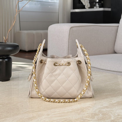 25 Hobo Bag Mini Cream Caviar Leather - Level X